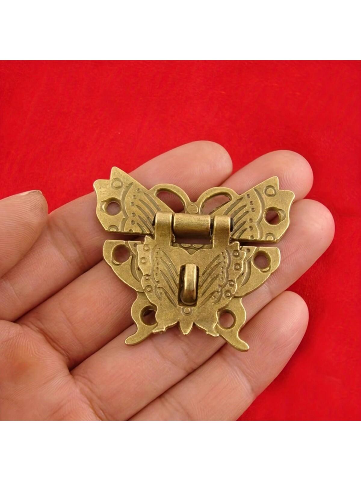 

Застежка-бабочка в винтажном стиле, металлическая защелка из цинкового сплава, ретро-отделка, подходит для шкатулок для драгоценностей и деревянных шкатулок 1PC Gold Butterfly Lock