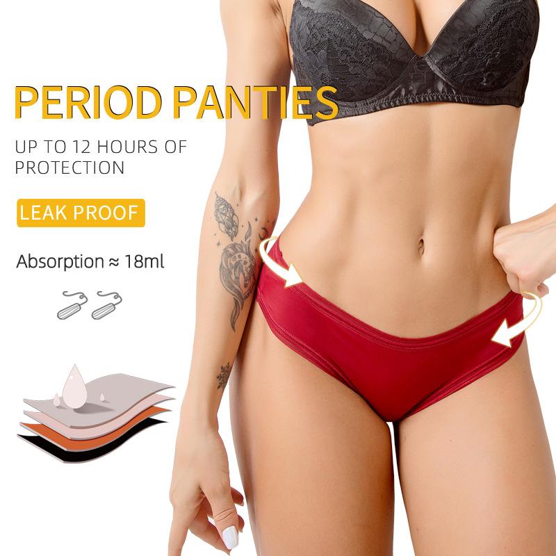 European and American women's menstrual period four-layer sexy lace leak-proof protective menstrual hygiene underwear