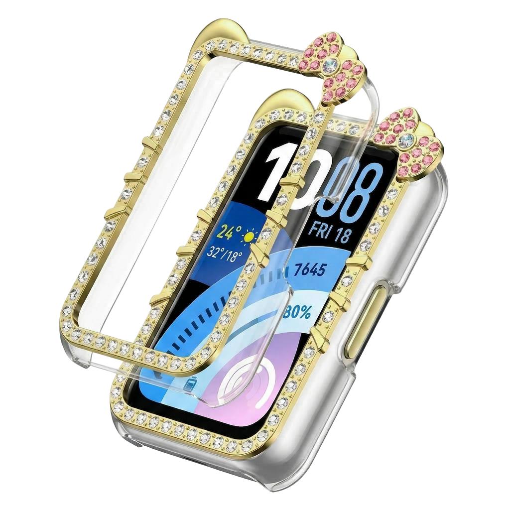 Custodia con Diamanti per HUAWEI Band 11 Accessori Bordo Bumper Rigido Vuoto a 360° Frame shell Carina Copertura GATTO huawei smart band 11 pro