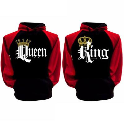 Men Women Hoodies Jumper King Queen Crown Couples Matching Sweatshirts Pullover