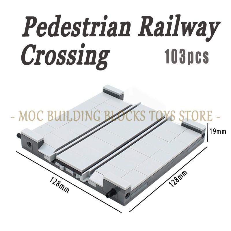 Moc Urban Transportation System Blocks City Traffic Network Signal Lights & Railway Public Building Bricks Creative Design Toys
