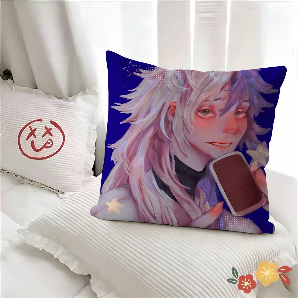 pc Anime SSigma Cute Bsd Creator Pillow Case Fashion Square Pillowcase Bedroom Sofa Room Ins Decoration Leisure