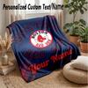 Boston Red Sox Egendefinert Flanell Kastepledd Trykk Navnet Ditt Tekst Mykt Varmt Teppe Julegave
