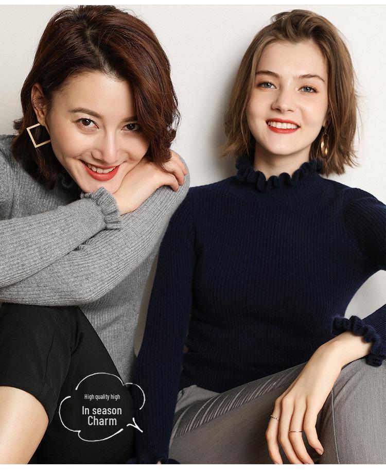 Women's Slim-Fit Ribbed Knit Sweater: Short, Base Layer Pullover for Autumn and Winter