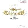 Exquisite Elegant Ice Out Leaves Cubic Zirconia Adjustable Bracelet For Women Wedding Party Gift Fashion Jewelry Dropshipping