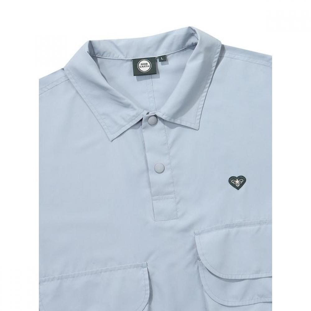 Bbc Earth Pocket Snap Short Sleeve Anorak  Blue  Jasper