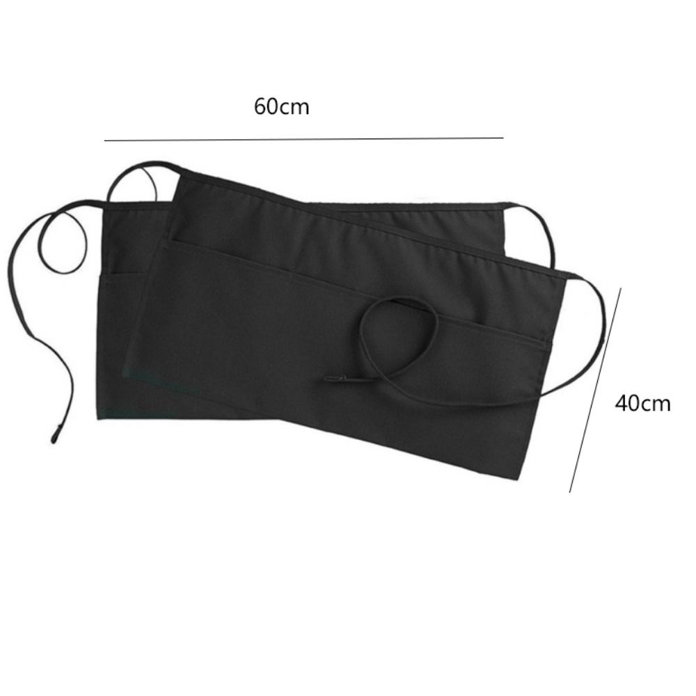 Black Short Half Waist Apron Hot Sale Breathable Unisex Short Apron Cotton Cloth Brown Waiter Half Waist Apron Cafe