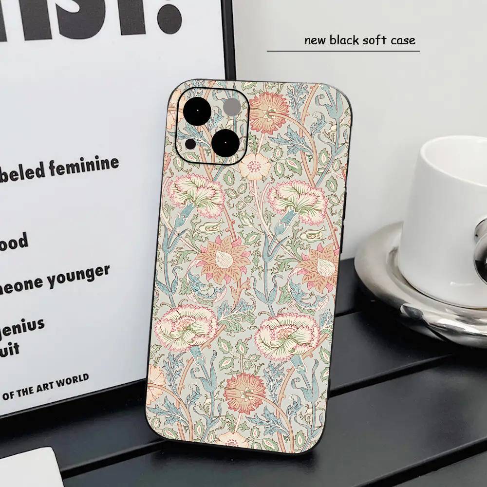 William Morris Phone Case For IPhone 17 16 15 14 13 12 11 PRO MAX PLUS Mini Soft TPU Skin Cover Gift