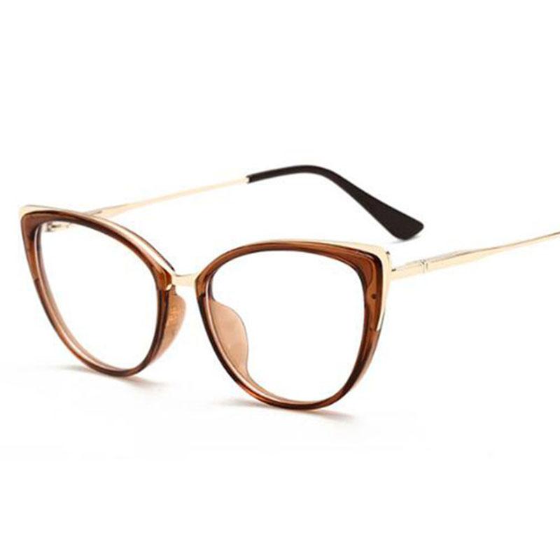 Cat Eye Spectacle Women Transparent Frame Optical Eyewear Myopia Glasses Diopter 0 -0.5 -0.75 -1.0 -2.0 -2.5 -3.0 To -6.0
