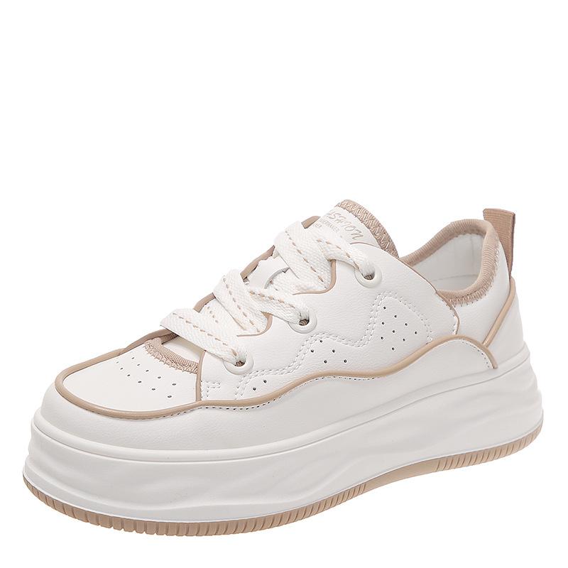 Retro Thick-soled White Shoes Women's  Spring New Color Matching Casual Students Korean Version of All-match Sports Shoes