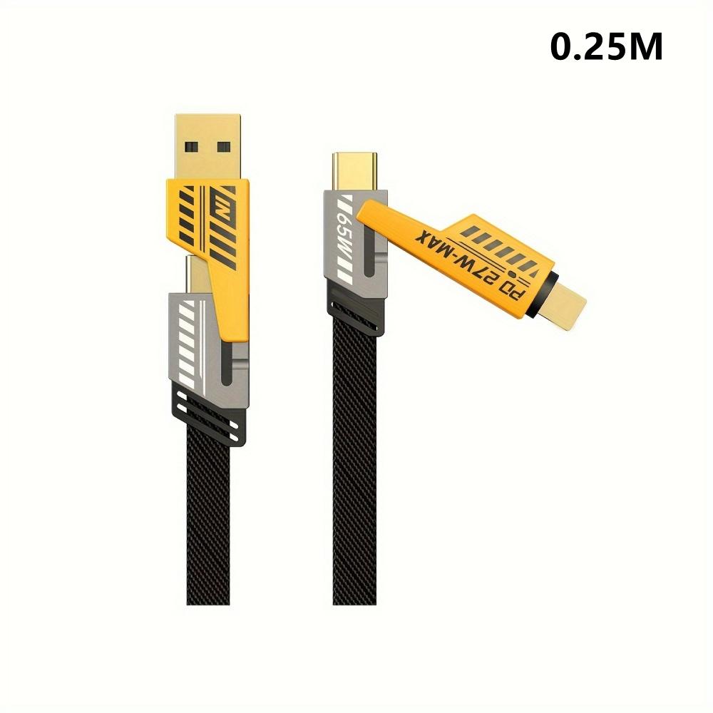 

PD 65W 4 in 1 Multi USB Data Cable 6A USB C PD Fast Charging Cord For iPhone 16 15 14 Pro Max For MacBook Samsung Type C Device