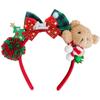 Weihnachtsbär Stirnband mit Schleife - Festliches Plüsch-Haaraccessoire für Frauen, Perfekt für Partys & Fotos. Leicht & Stilvoll!