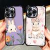 Cute Cartoon Bunny Rabbit Plating Phone Case For Xiaomi Poco X5 X6 X7 X8 Pro Max F8 Ultra F7 M8 M7 M5S Redmi 15C 15 14C 13C 13 X