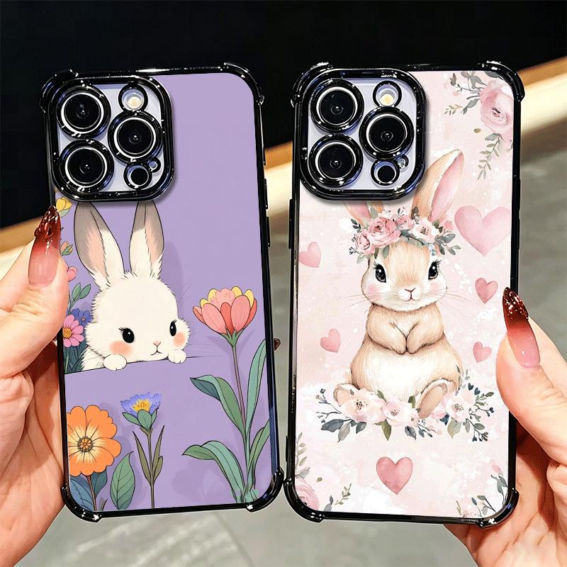 Cute Cartoon Bunny Rabbit Plating Phone Case For Xiaomi Poco X5 X6 X7 X8 Pro Max F8 Ultra F7 M8 M7 M5S Redmi 15C 15 14C 13C 13 X
