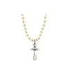 Vivienne Westwood Women Low Pearl Drop Choker Necklace 63030008