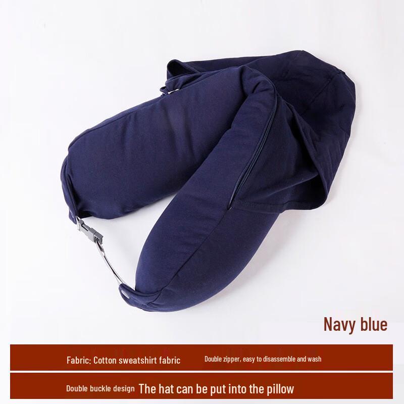 Tri-polar Hooded U-shaped Travel Neck Pillow