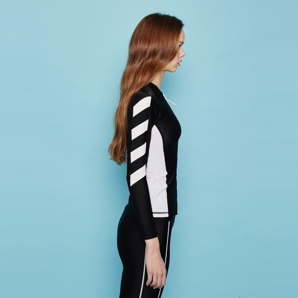 ARGO Tofino(Bk) Women'S Zip-Up Rash Guard Top