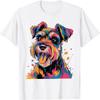 T-shirt Pop Art Portrait Schnauzer Mini Mignon Coloré pour Maman Chien Papa Hommes Femmes Enfants