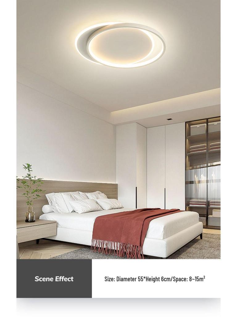 Modern Minimalist Ceiling Light for Bedroom and Living Room - Artful Eye Protection, Full Spectrum Lighting
