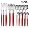 16pcs Household Stainless Steel Tableware Set Western Steak Knife Fork Spoon Tableware Hotel Restaurant Tableware
