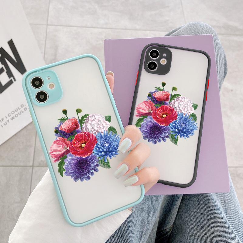 Poppies Flower Print Phone Cases for iphone 7 8 Plus SE 2020 For iPhone 15 14 11 12 13 Pro Max X XS XR Matte Shockproof Cover