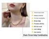 Zircon Gold Oval Necklace & Earring Set: Versatile Spring Fashion for Influential Women