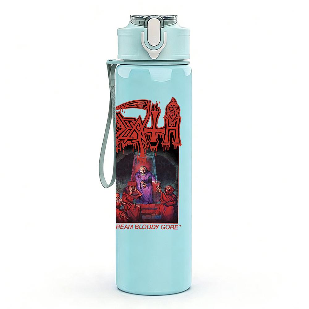1PC Red Horror Band Vintage Poster Print 750ml Portable Sports Water Bottle Leakproof Gym Outdoor Travel Drink Cup