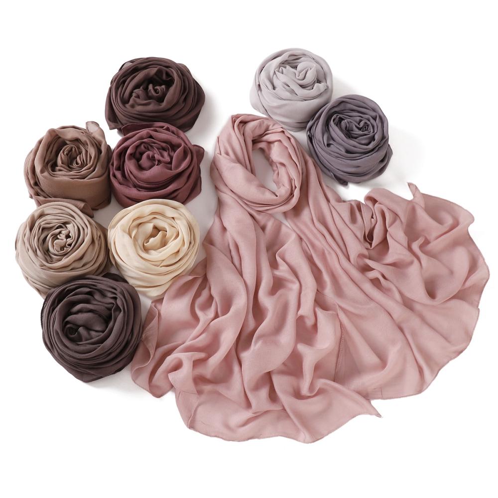 High Quality Single Stich Modal Cotton Hijabs Thin Breathable Soft Headscarf Long Shawls for Muslim Women  New Headwraps