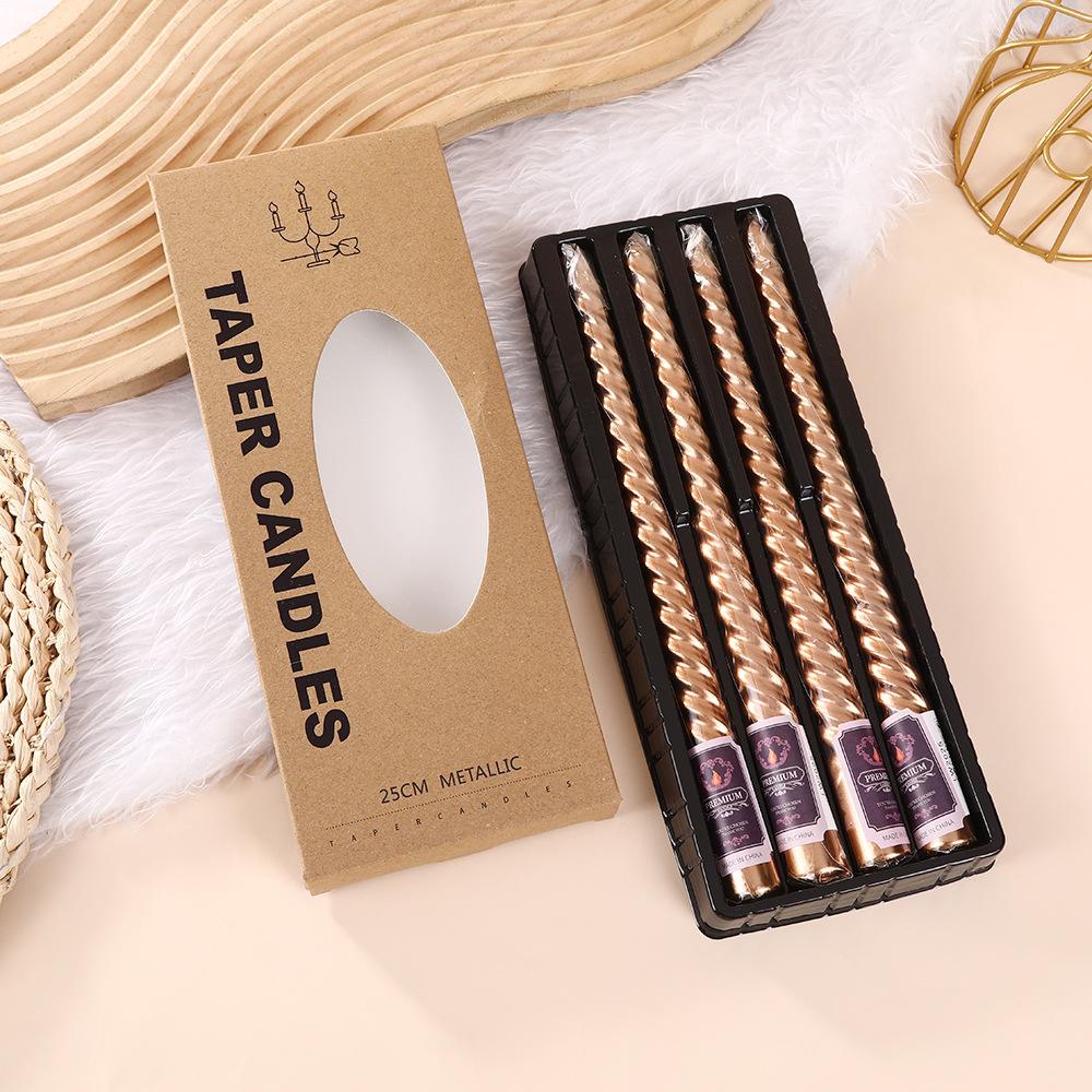 

Европейский стиль длинный шест цвет гальванизированный резьбовой подсвечник свеча дом романтическая свадебная декорация свеча на день рождения Bronze 4 pcs