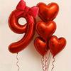 6pcs with Bowknot Number Foil Balloon Romantic Birthday Party Balloons  For Engagements Wedding