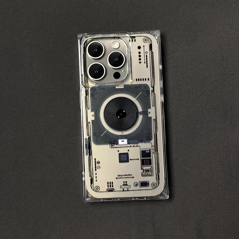 Advanced sensing circuit board for iPhone 16 Pro Max 15 Pro phone case 14 Plus 11 ice crystal block 13 personality 12 soft