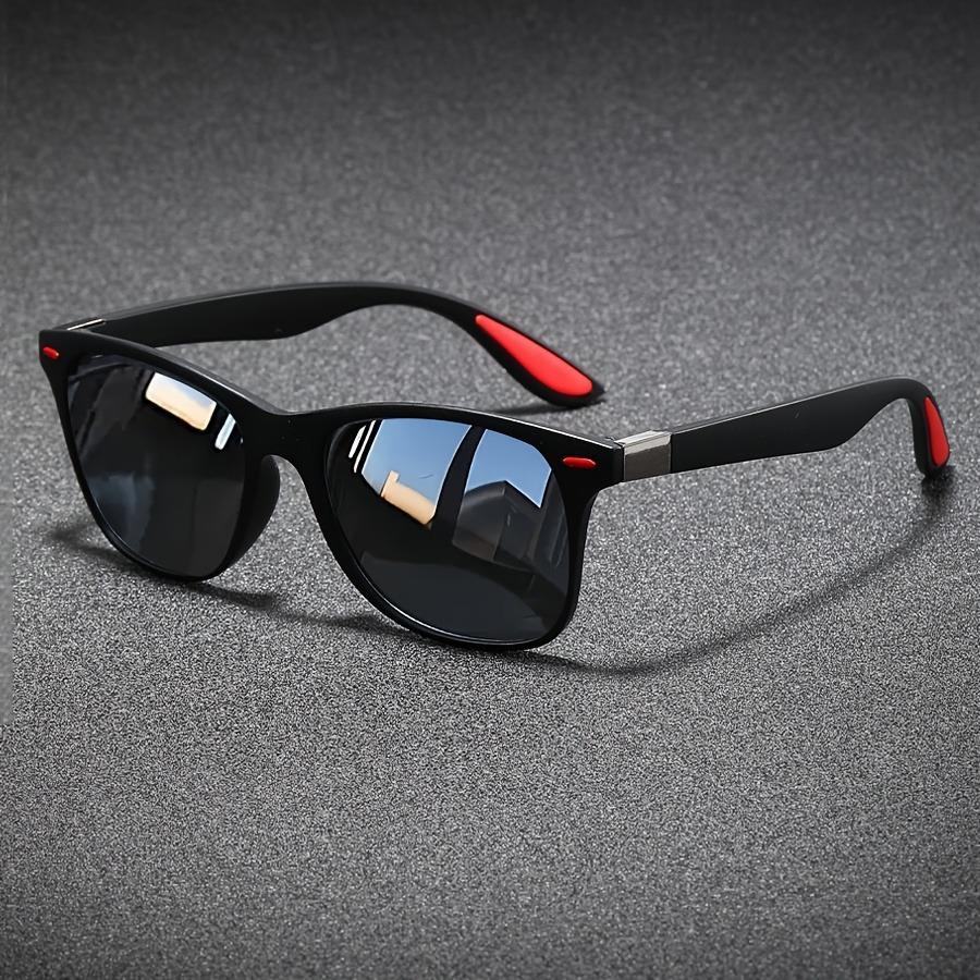1 Unisex Vintage Fashion Glasses - Black Rectangular Frame Suitable for Adventure and Casual Activities Stylish Shield Design