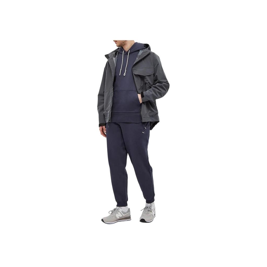 Puma T7 Solid Logo Hooded Drawstring Long Sleeve Sweatshirt Men sweatshirt Dark-Blue 533464-43