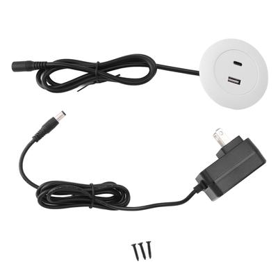 Vestavěná napájecí zásuvka Stolní USB nabíjecí hub USB A a C port pro pohovku, stolek, noční stolek