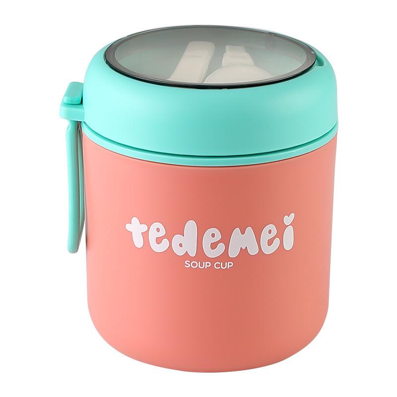 Compact Insulated Microwaveable Bento Box with 316 Stainless Steel Soup Cup