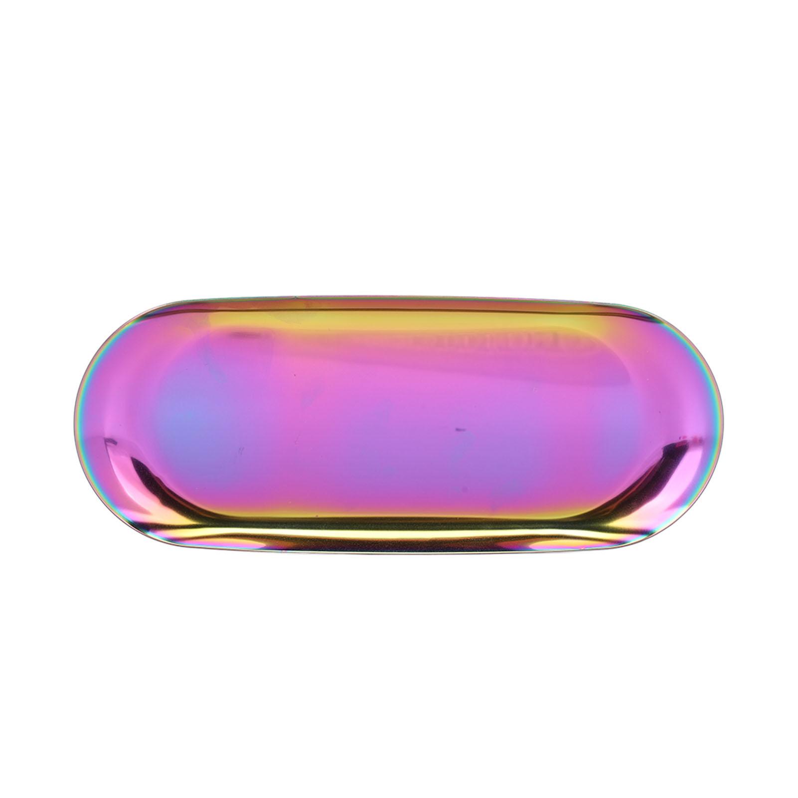 

Овальный поднос для украшений Зеркальное отражение Вакуумное покрытие Овальный декоративный поднос Глянцевый край Овальный гвоздь