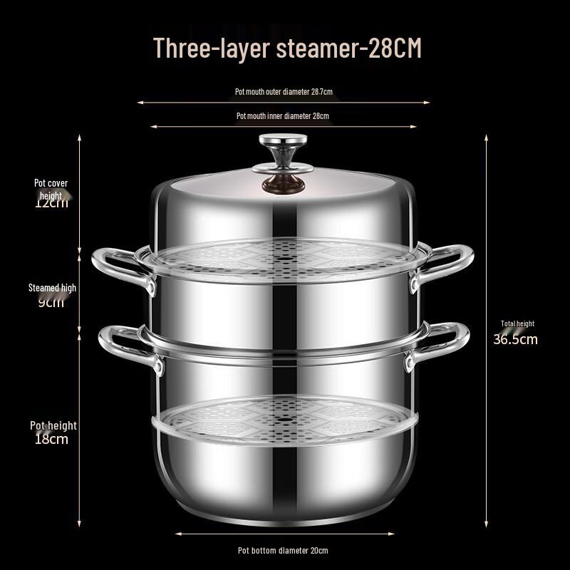 

28cm 201 Stainless Steel Multi-Purpose Steamer & Cooking Pot
