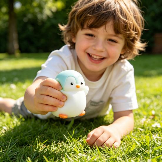 Yousheng Squeeze Toy with Cuet Penguin Shape Fidget Toy Stress Relief Sensory Toy Soft TPR Squeeze Figure for Kids Teens Adults