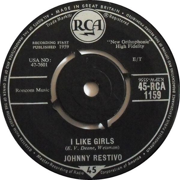 

7inch Record JOHNNY RESTIVO - I Like Girls 45RCA1159 RCA 1959 UK Rock Used