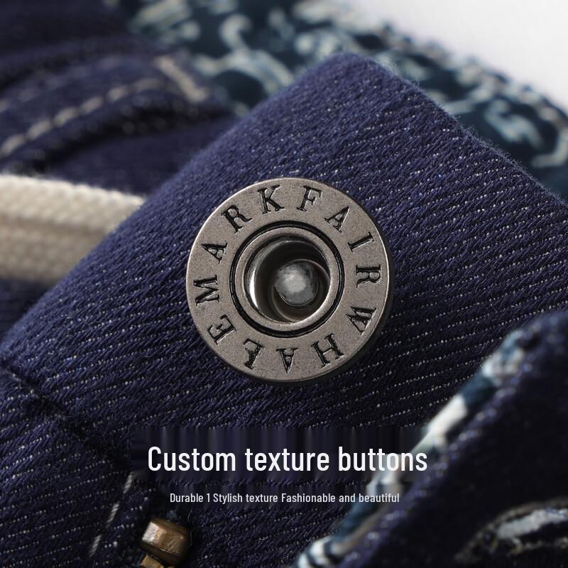 Mark Fairwhale Jeans dritti da uomo con ricami e coulisse