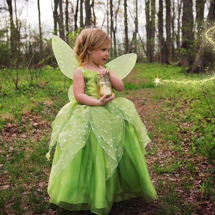 Girls Princess Tiana Dress Up Costume Cosplay Princess and The Frog Clothing Birthday Party Halloween Fancy Ball Gown