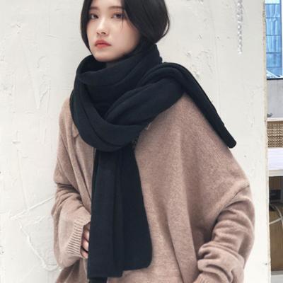 Écharpe chaude épaisse pour femme, version coréenne, couleur unie, cachemire, automne hiver, châle doux