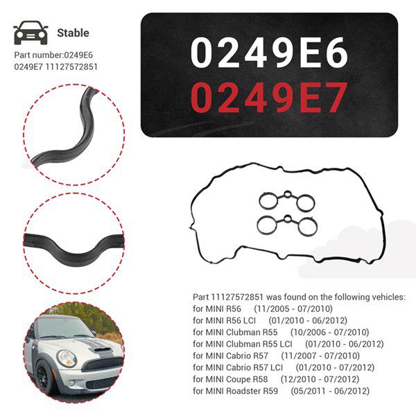Black Rubber Valve Cover Gasket Kit for Auto Parts