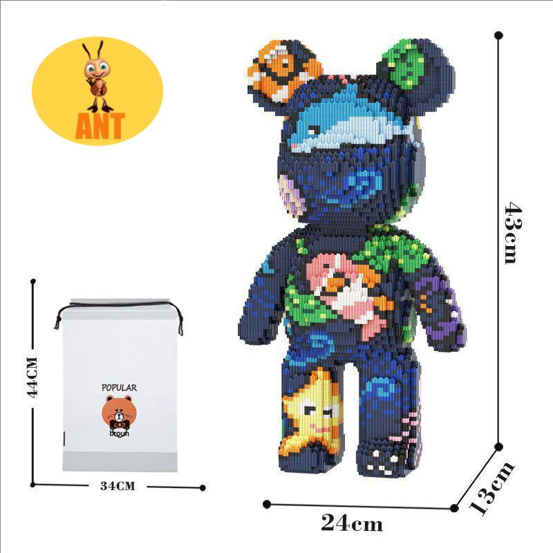 43Cm Kawaii Bear Building Blocks Toy,Assembly Toy,For Boys And Girls Gift,Creative Building Block,Ornaments, Home Decor