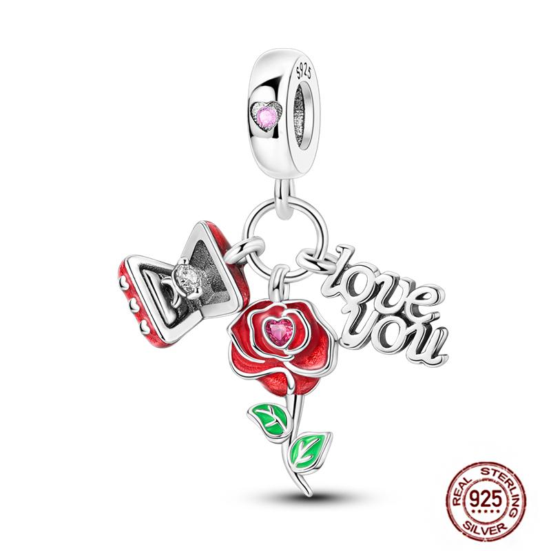 Fits Original Red Colorful Charmscopper Love Heart Bike Travel Race Car For Women Bracelet Christmas Gift Beads Diy Jewelry