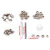 Metal Press Stud Snap Button Fastener for Leather Clothes Jacket Repair(silver 3pcs Tool)