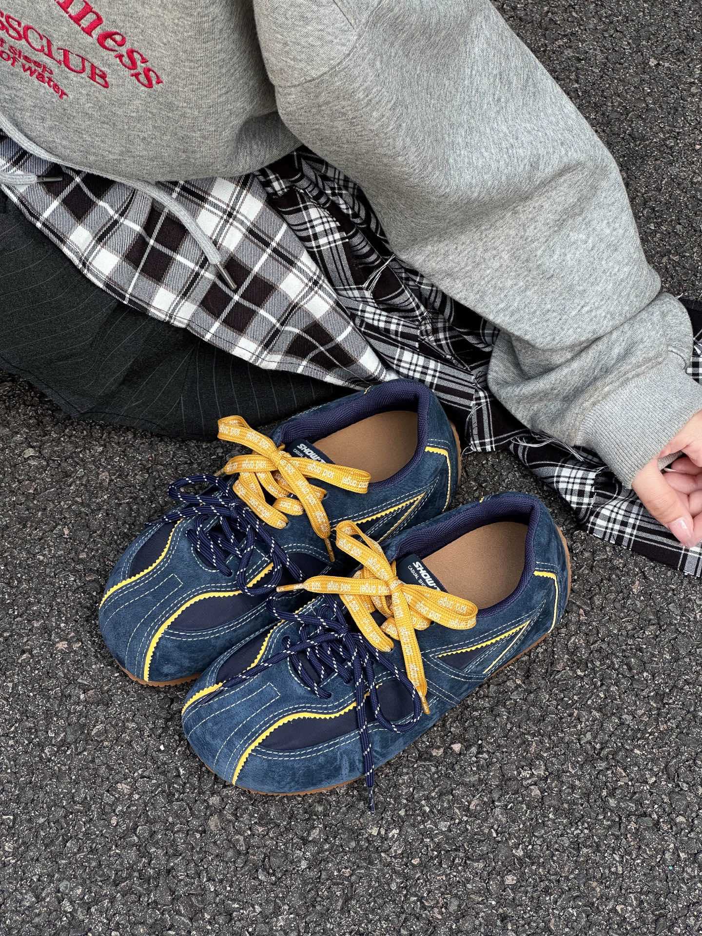 

Кожаные туфли с мыском капибары, немецкие тренировочные туфли, женские, осень 2025, новая коллекция, туфли Форреста Гампа, повседневные, универсальные, спортивные туфли 35