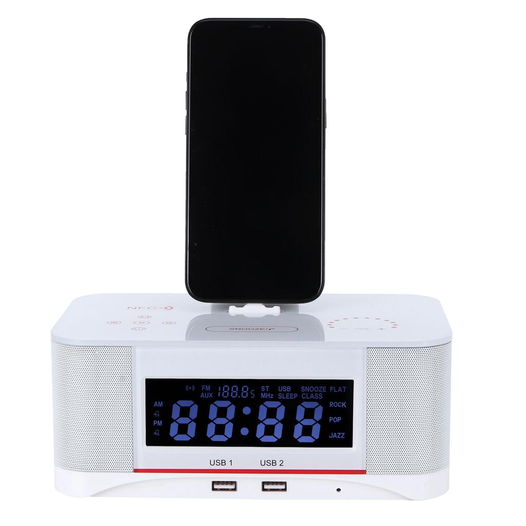 Wecker Drahtloser Bluetooth-Stereolautsprecher mit Fernbedienung Weiß