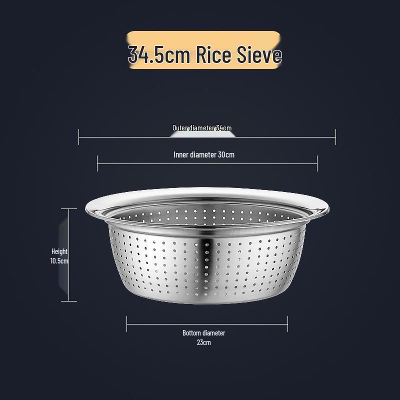Stainless Steel Double Layer Kitchen Colander and Rice Washer