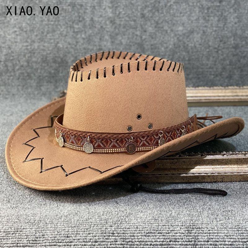 Vintage Ethnic Western Cowboy Hat Unisex Outdoor Sun Protection Travel Hat